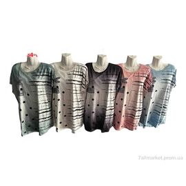 Фотография Футболка женская Лето M667 mix (4 шт. р.сетка 54-60) "Sport style" недорого оптом от прямого поставщика