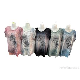 Фотография Футболка женская Лето M662 mix (4 шт. р.сетка 54-60) "Sport style" недорого оптом от прямого поставщика