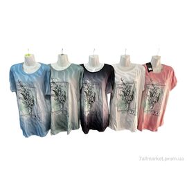 Фотография Футболка женская Лето M672 mix (4 шт. р.сетка 54-60) "Sport style" недорого оптом от прямого поставщика