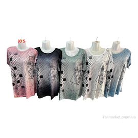 Фотография Футболка женская Лето M660 mix (4 шт. р.сетка 54-60) "Sport style" недорого оптом от прямого поставщика