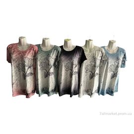 Фотография Футболка женская Лето M665 mix (4 шт. р.сетка 54-60) "Sport style" недорого оптом от прямого поставщика