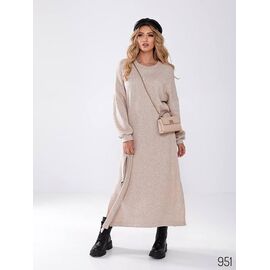 Сукня тепла жіноча 951 beige р.42-56 "DORA" недорого оптом від прямого постачальника