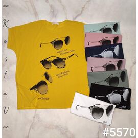 Фотография Футболка женская 5570 mix р.54-60 "Kosta" недорого оптом от прямого поставщика