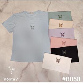Фотография Футболка женская B058 mix р.46-48 "Kosta" недорого оптом от прямого поставщика