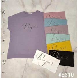 Фотография Футболка женская E310 mix р.50-54 "Kosta" недорого оптом от прямого поставщика