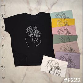 Фотография Футболка женская F222 mix р.54-60 "Kosta" недорого оптом от прямого поставщика