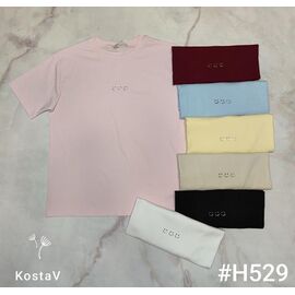 Фотография Футболка женская H529 mix р.50-56 "Kosta" недорого оптом от прямого поставщика