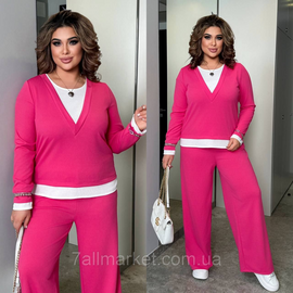 Фотография Костюм двойка женский  рубчик размеры 46-60 "LADA" недорого от прямого поставщик