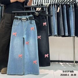 Фотография Джинсы детские на девочку 253165-1 l.blue р.26-30 "Meloria" недорого оптом от прямого поставщика