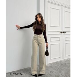 Фотография Джинсы женские 1025-1595  beige р.34-40 "Jeans Style" недорого оптом от прямого поставщика