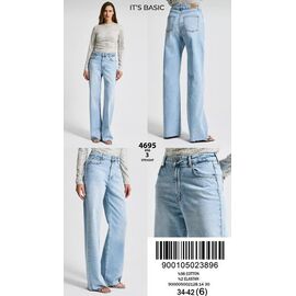 Фотография Джинсы женские 4695-3 l.blue р.34-42 "Jeans Style" недорого оптом от прямого поставщика