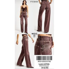 Джинси жіночі 4673-131 brown р.34-42 "Jeans Style" недорого оптом від прямого постачальника