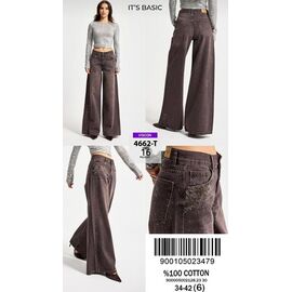 Джинси жіночі 4662-16 brown р.34-42 "Jeans Style" недорого оптом від прямого постачальника