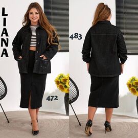 Сорочка жіноча 483 black р.2XL-7XL "Beki" недорого оптом від прямого постачальника