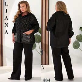 Сорочка жіноча 484 black р.3XL-8XL "Beki" недорого оптом від прямого постачальника