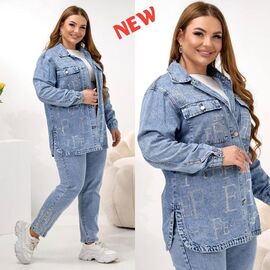 Сорочка жіноча 535 l.blue р.2XL-7XL "Beki" недорого оптом від прямого постачальника