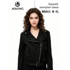 Куртка жіноча демісезонна W8863 black р.M-XL "Immei" недорого оптом від прямого постачальника