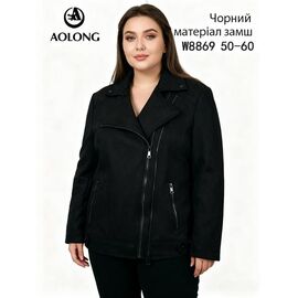 Куртка жіноча демісезонна W8869 black р.50-60 "Immei" недорого оптом від прямого постачальника
