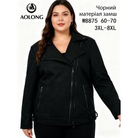 Куртка жіноча демісезонна W8875 black р.60-70 "Immei" недорого оптом від прямого постачальника