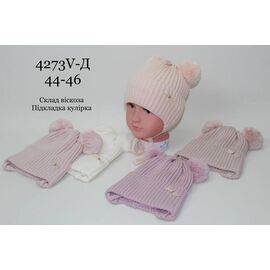 Фотография Шапка детская на девочку 4273V-D mix р.44-46 "SELFI" недорого оптом от прямого поставщика