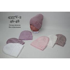 Фотография Шапка детская на девочку 4357V-2 mix р.46-48 "SELFI" недорого оптом от прямого поставщика