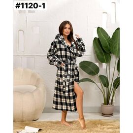 Фотография Халат женский 1120-1 black р.48-58 "HOME STYLE" недорого оптом от прямого поставщика