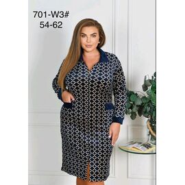 Фотография Халат женский 701-W3 navy р.54-62 "HOME STYLE" недорого оптом от прямого поставщика