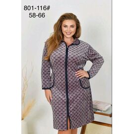 Фотография Халат женский 801-116 grey р.58-66 "HOME STYLE" недорого оптом от прямого поставщика