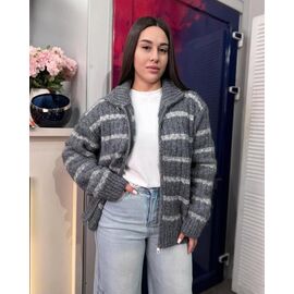 Фотография Кардиган женский 8058 d.grey р.50-58 "HOME STYLE" недорого оптом от прямого поставщика