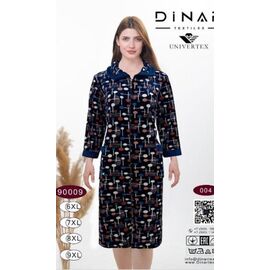 Фотография Халат женский 90009-1 navy р.58-64 "HOME STYLE" недорого оптом от прямого поставщика