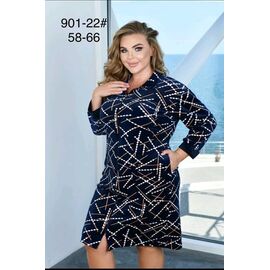 Фотография Халат женский 901-22 navy р.58-66 "HOME STYLE" недорого оптом от прямого поставщика