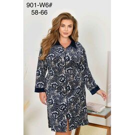 Фотография Халат женский 901-W6 navy р.58-66 "HOME STYLE" недорого оптом от прямого поставщика
