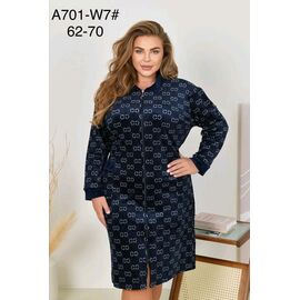 Фотография Халат женский A701-W7 navy р.62-70 "HOME STYLE" недорого оптом от прямого поставщика