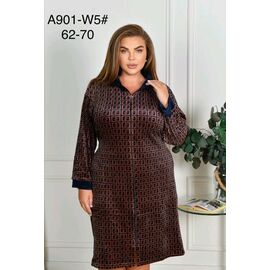 Фотография Халат женский A901-W5 brown р.62-70 "HOME STYLE" недорого оптом от прямого поставщика