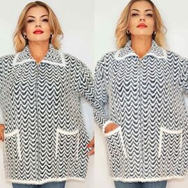 Фотография Кардиган женский RL1067 grey р.56-60 "HOME STYLE" недорого оптом от прямого поставщика