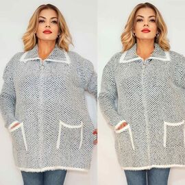 Фотография Кардиган женский RL1068 grey р.56-60 "HOME STYLE" недорого оптом от прямого поставщика