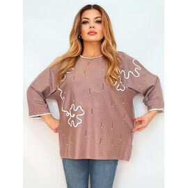 Фотография Свитер женский RL952-1 beige р.54-58 "HOME STYLE" недорого оптом от прямого поставщика