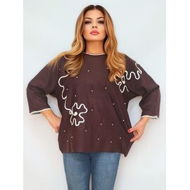 Фотография Свитер женский RL953-1 brown р.54-58 "HOME STYLE" недорого оптом от прямого поставщика