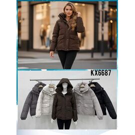Куртка жіноча демісезонна KX6687 brown р.M-2XL "Dorimodes" недорого оптом від прямого постачальника