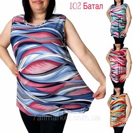Майка жіноча стильна батал р-ри 4XL-8XL (мікс кв) "NICOLAS" недорого від прямого постачальника