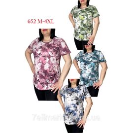 Футболка жіноча стильна р-ри M-4XL (мікс кв) "NICOLAS" недорого від прямого постачальника