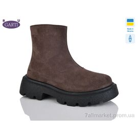 Черевики жіночі стильні Весна/осінь 6725 корич замш байка (6 пар р.36-40) "Garti" недорого оптом від прямого постачальника