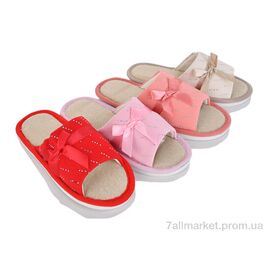 Фотография Тапки женские для дома Весна/осень H84 mix (12 пар р.36-41) "Optstok" недорого оптом от прямого поставщика