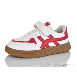 Фотография Кроссовки детские модные Весна/осень 2033  white-red (12 пар р.32-37) "ASHIGULI" недорого оптом от прямого поставщика