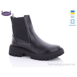 Черевики жіночі стильні Весна/осінь 361 Чорна шкіра байка (6 пар р.36-40) "Garti" недорого оптом від прямого постачальника
