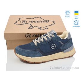 Фотография Кроссовки мужские модные Весна/осень FM026283 navy (8 пар р.41-46) "Restime" недорого оптом от прямого поставщика