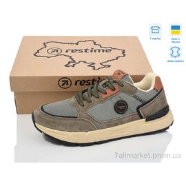 Фотография Кроссовки мужские модные Весна/осень FM026283 khaki (8 пар р.41-46) "Restime" недорого оптом от прямого поставщика