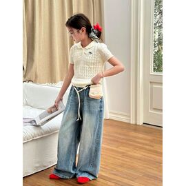 Фотография Джинсы детские на девочку 9056 l.blue р.120-170 "Yalisi" недорого оптом от прямого поставщика