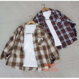 Сорочка дитяча на хлопчика 802 beige р.8-12 "Фунтик" недорого оптом від прямого постачальника