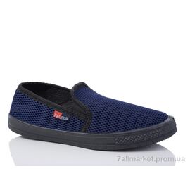 Фотография Слипоны мужские модные Лето Сітка синій (8 пар р.40-45) "Inblue" недорого оптом от прямого поставщика